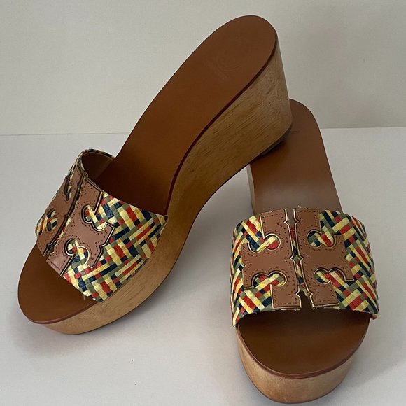 Tory Burch Ines 80 MM Wdge Slide Sandals - Picture 2 of 10
